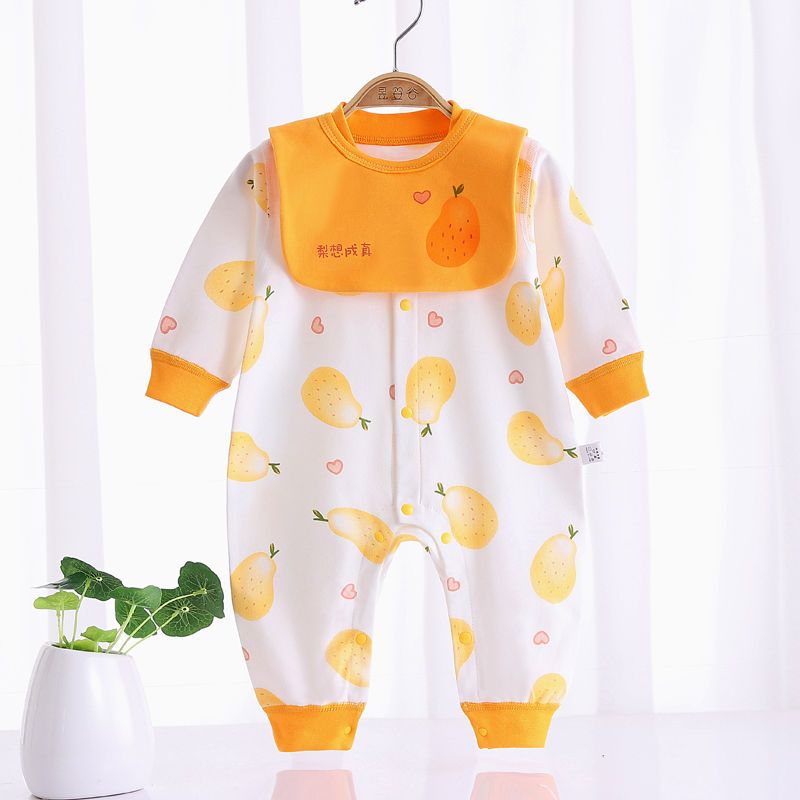 Newborn long-sleeved one-piece 0 clothes spring and autumn outwear pure cotton baby romper newborn baby 1 male and female romper pajamas