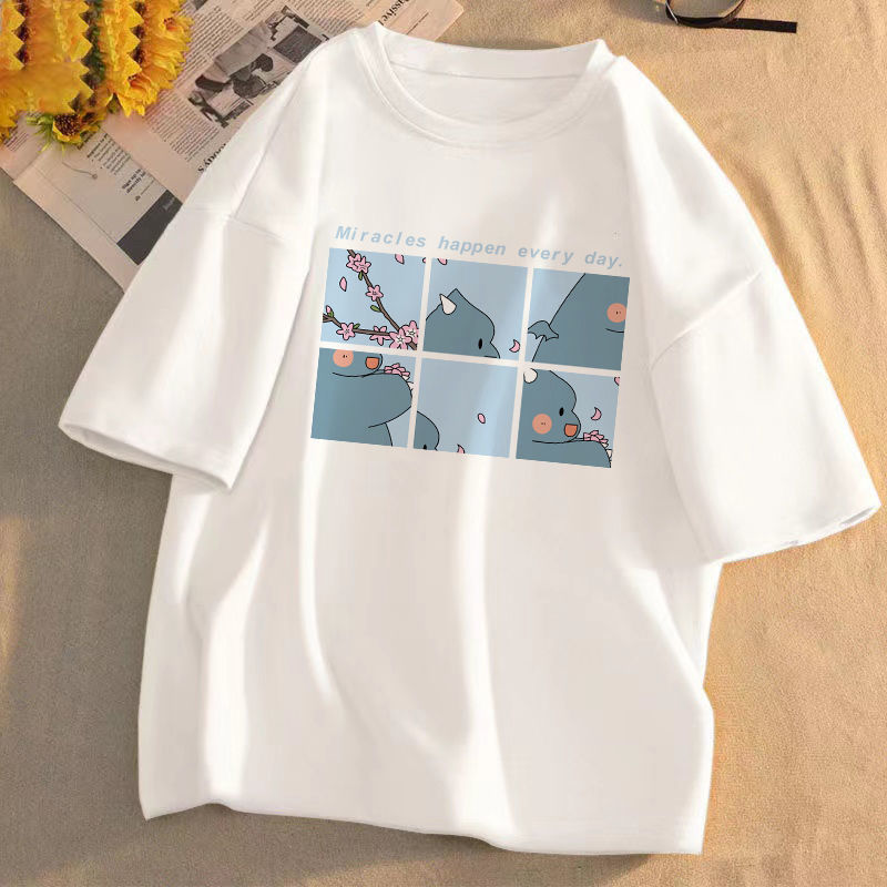 Loose t-shirt women's short-sleeved top  new summer Korean version sweet niche design half-sleeved T-shirt