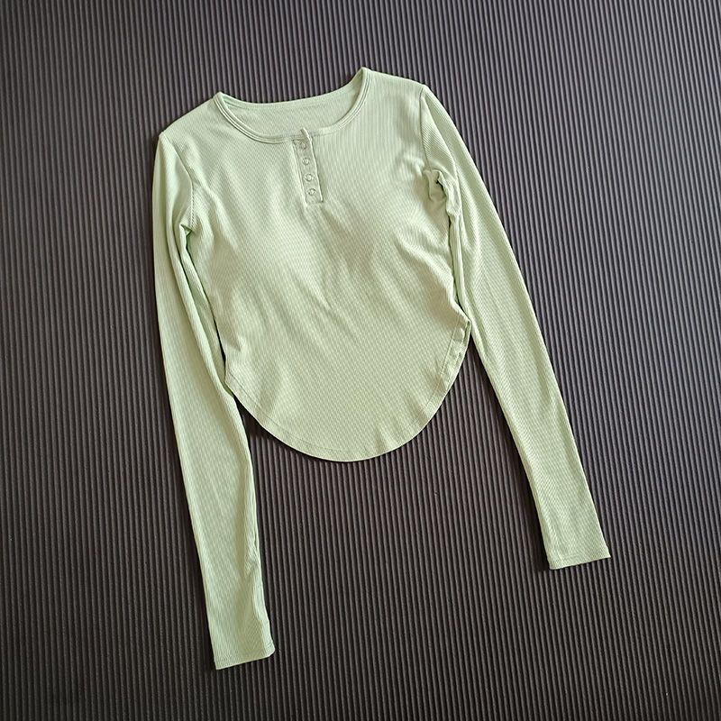 运动T恤女螺纹紧身显瘦上衣透气性感跑步瑜伽服长袖春季外穿
