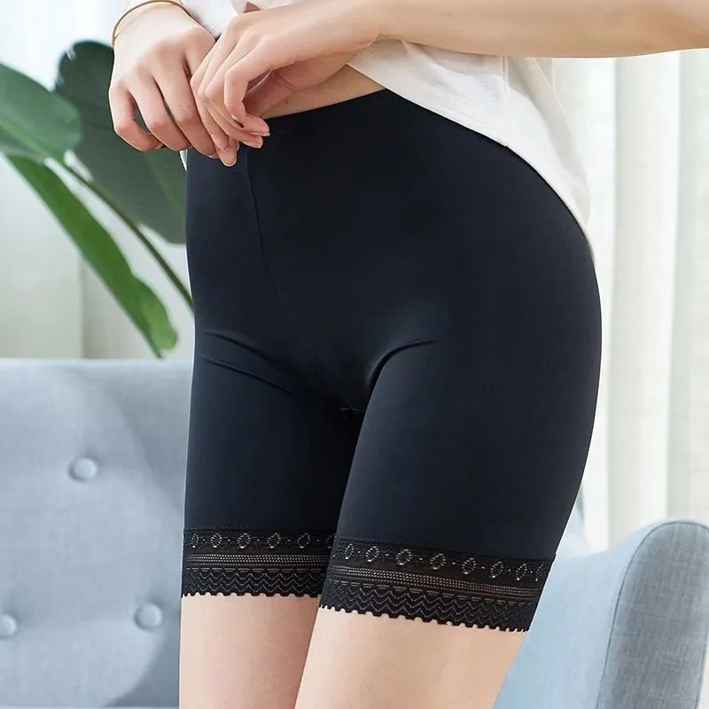 Safety pants women's anti-glare leggings three points plus safety pants outer wear thin lace large size boxer women