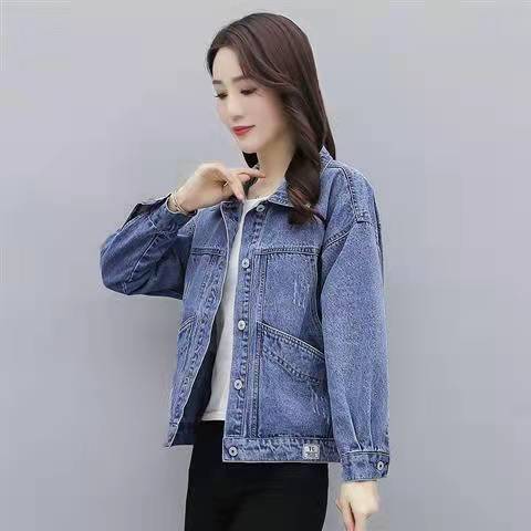 Spring and Autumn New Jacket 2022 Denim Jacket for Women Small Korean Style Loose Short Style Personalized Versatile Denim Jacket