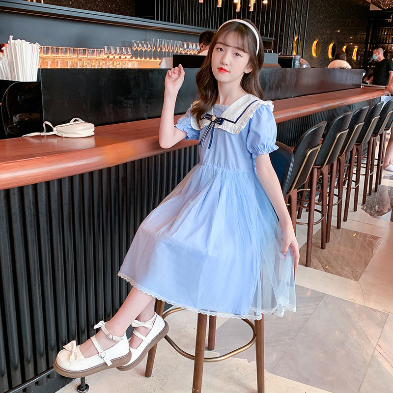 女大童连衣裙夏装新款儿童洋气韩版13岁公主女孩夏季中长裙子