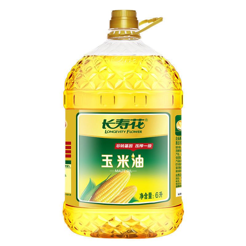 长寿花玉米油6L大容量非转基因物理压榨玉米油家庭食用正品