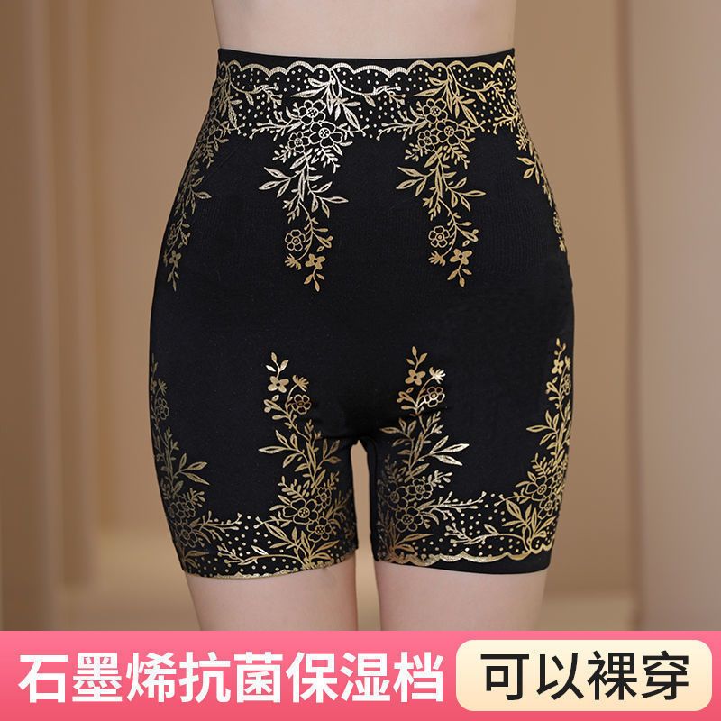 Ladies Corset Tummy Control High Waist Butt Lifting Shorts Bronzing Printing Safety Leggings Body Pants High Elasticity