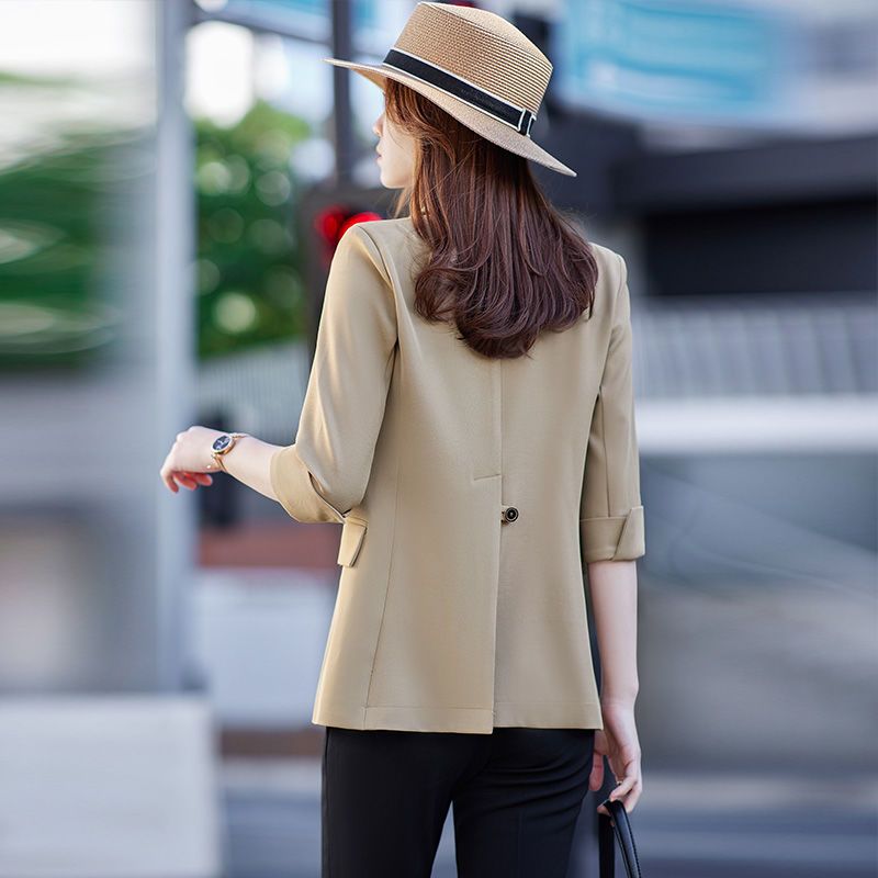 Small suit jacket women's design sense niche small top spring and summer  new casual non-ironing thin suit