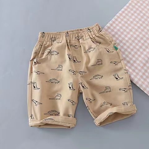 Boys' cotton shorts 2022 new small and medium boys loose casual five-point fashion tooling all-match trendy pants
