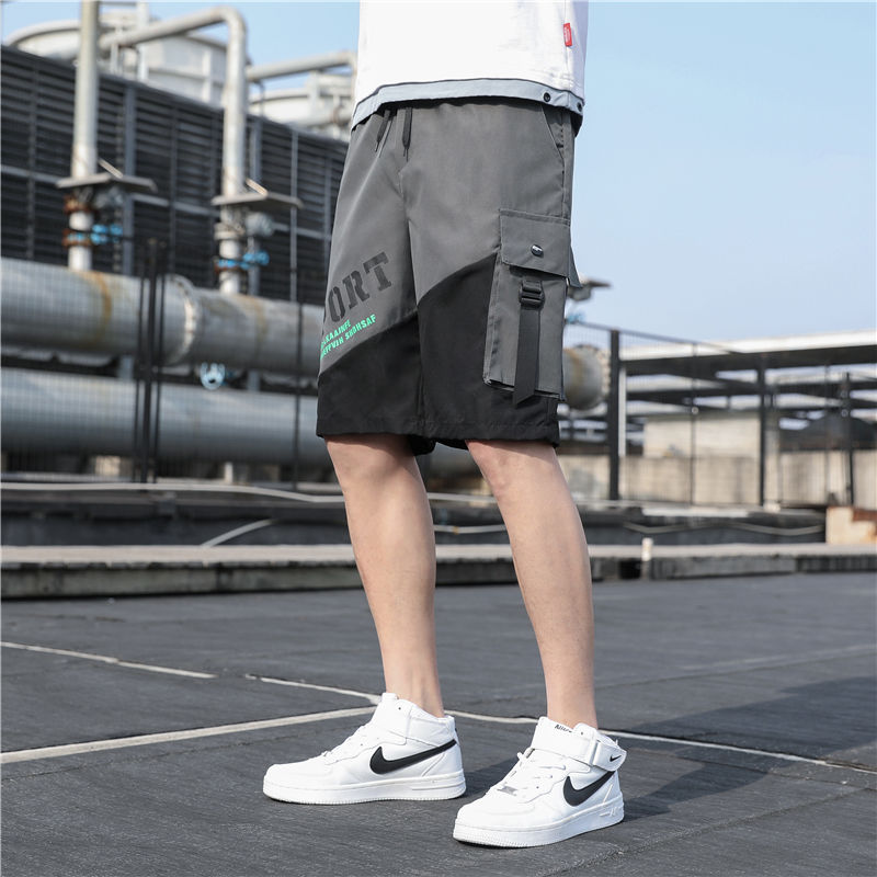 Men's shorts summer thin section trendy all-match beach pants handsome loose Korean student ins casual five-point pants