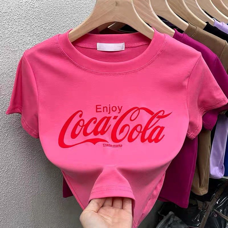 2023 Summer Korean New Style Slim Pure Desire Chic Sweet Hot Girl Short Top Half Sleeve T-shirt Short Sleeve T-shirt for Women