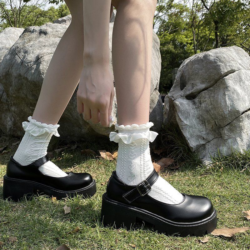 瑪麗珍厚底鞋圓頭夏季女鞋皮鞋女英倫風日系鞋子制服黑色單鞋辣妹