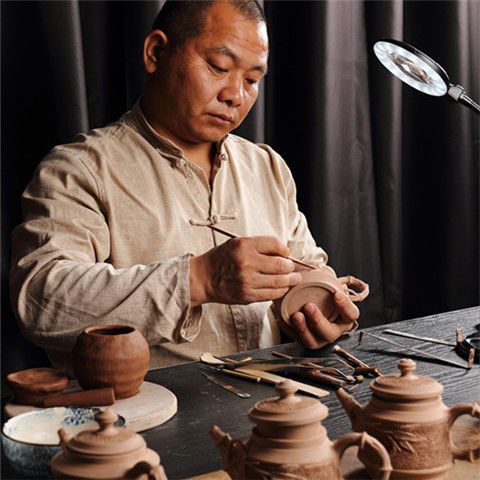 李为成大师纯手工柴烧冰烟壶无釉高档礼金银彩陶原矿茶壶收藏证书15天