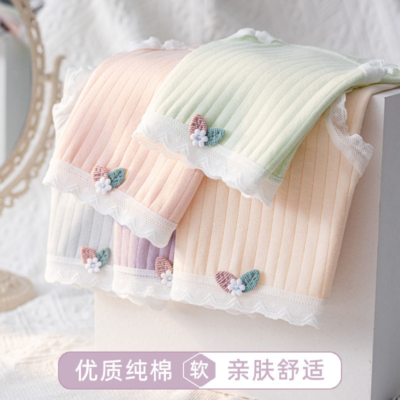 內褲女純棉抗菌抑菌少女學生中腰蕾絲日系韓版大人全棉女士三角褲