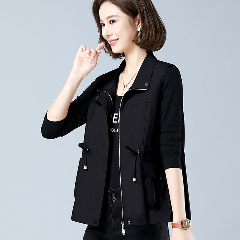 [Lined] Sleeveless vest jacket for women  spring and autumn new style waist slimming fashion outer vest trend