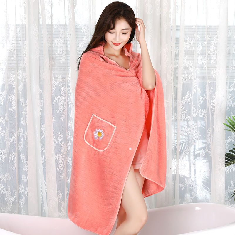 Bath towel women can wear and wrap towel household super absorbent quick-drying non-shedding bathrobe cute student sling bath skirt female