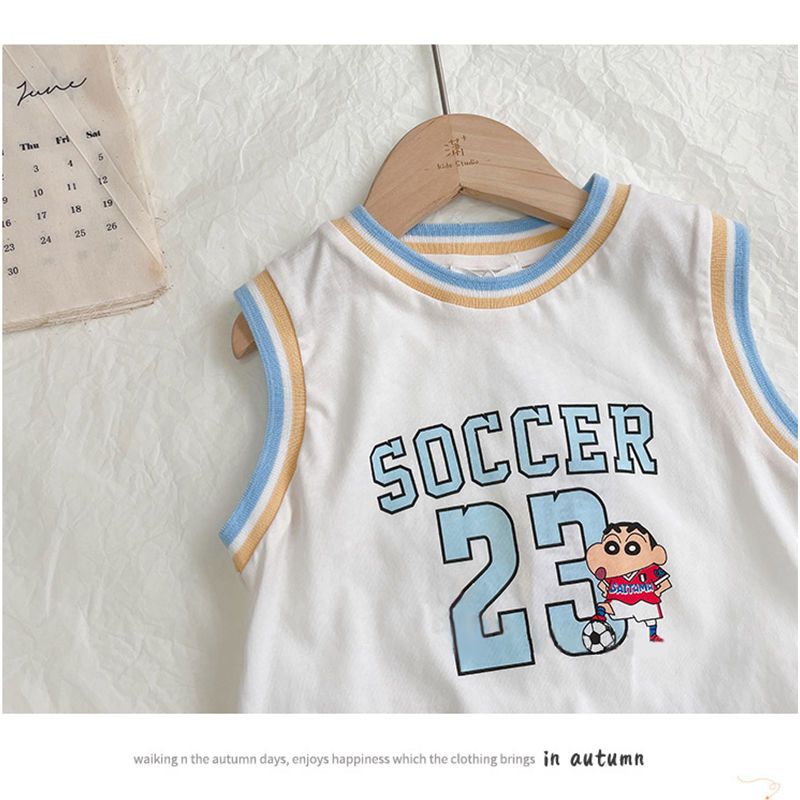 Crayon Shin-chan IP joint model ~ summer thin children's vest shorts suit boy baby sleeveless football uniform