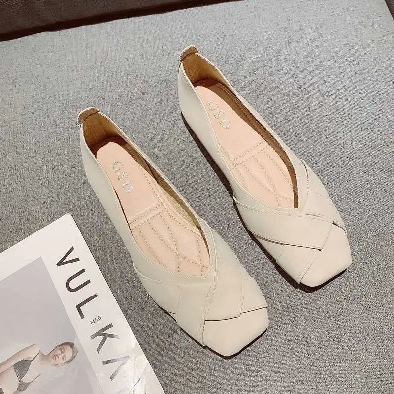 單鞋女2022年新款春秋仙女風溫柔軟底平底鞋子淺口百搭豆豆鞋大碼