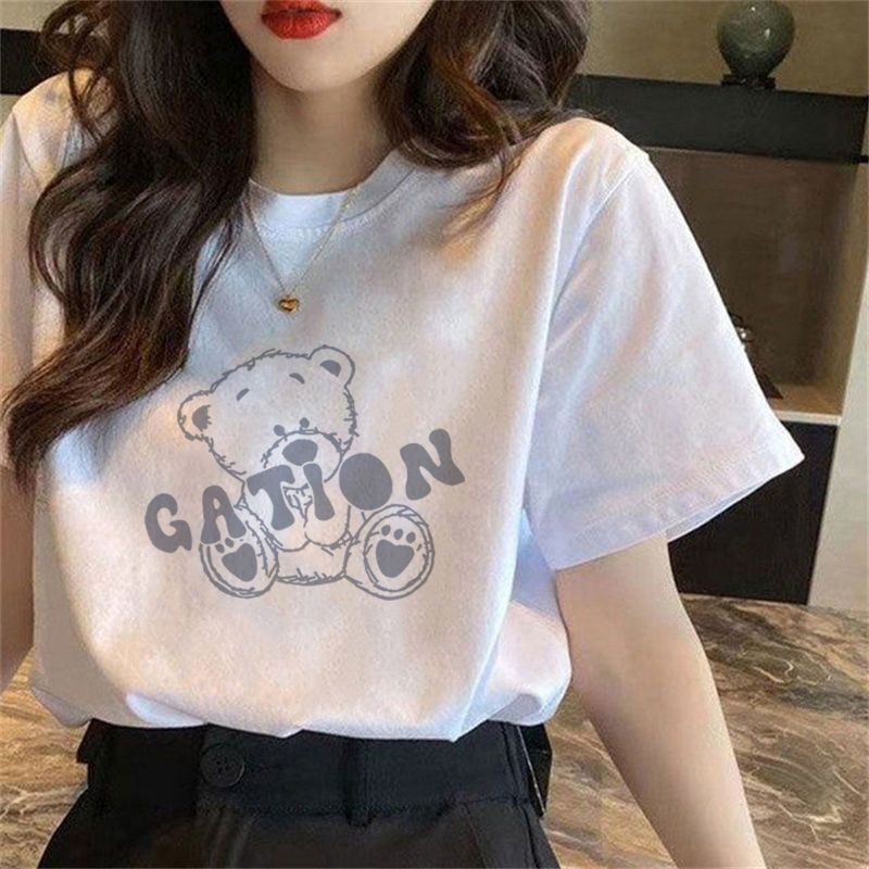 100%純棉短袖t恤女春夏季韓版新款寬鬆百搭白色氣質ins上衣服潮