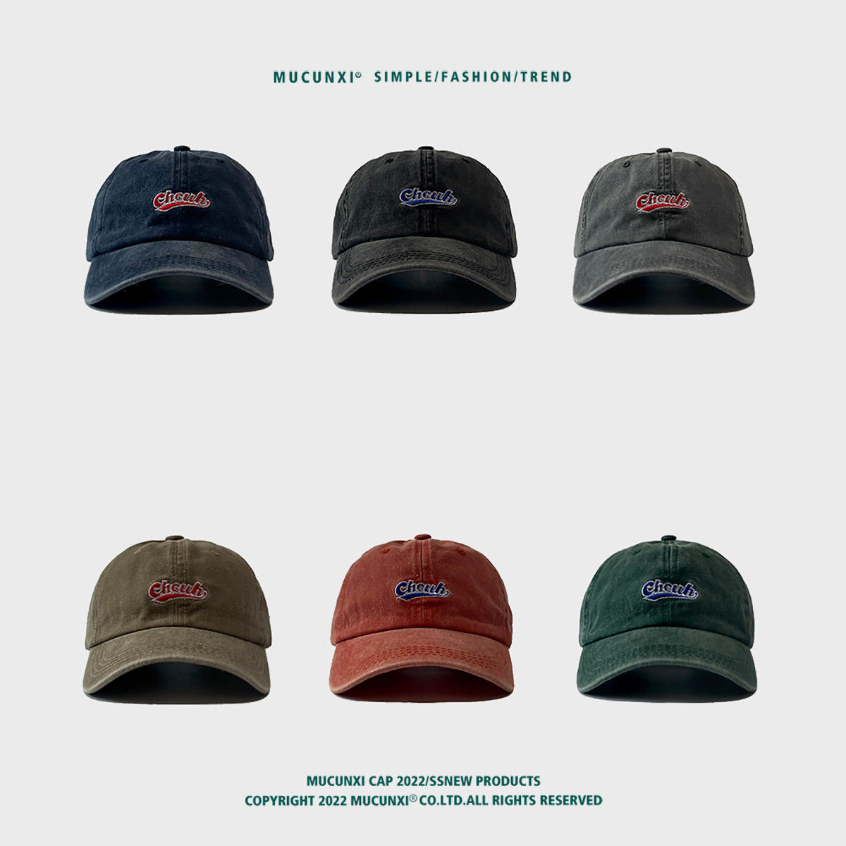 Chic Japanese trendy brand retro washed baseball cap male Korean version simple letter embroidery soft top autumn and winter peaked cap female