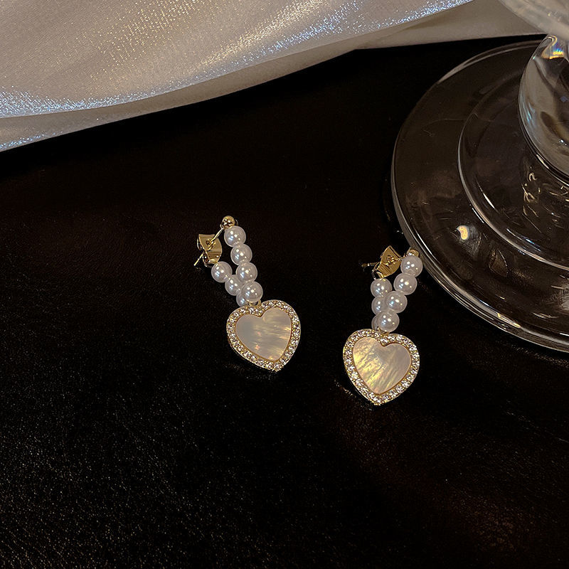 Natural Fritillaria Love Earrings temperament gentle niche design pearl earrings women 2022 New Fashion Earrings