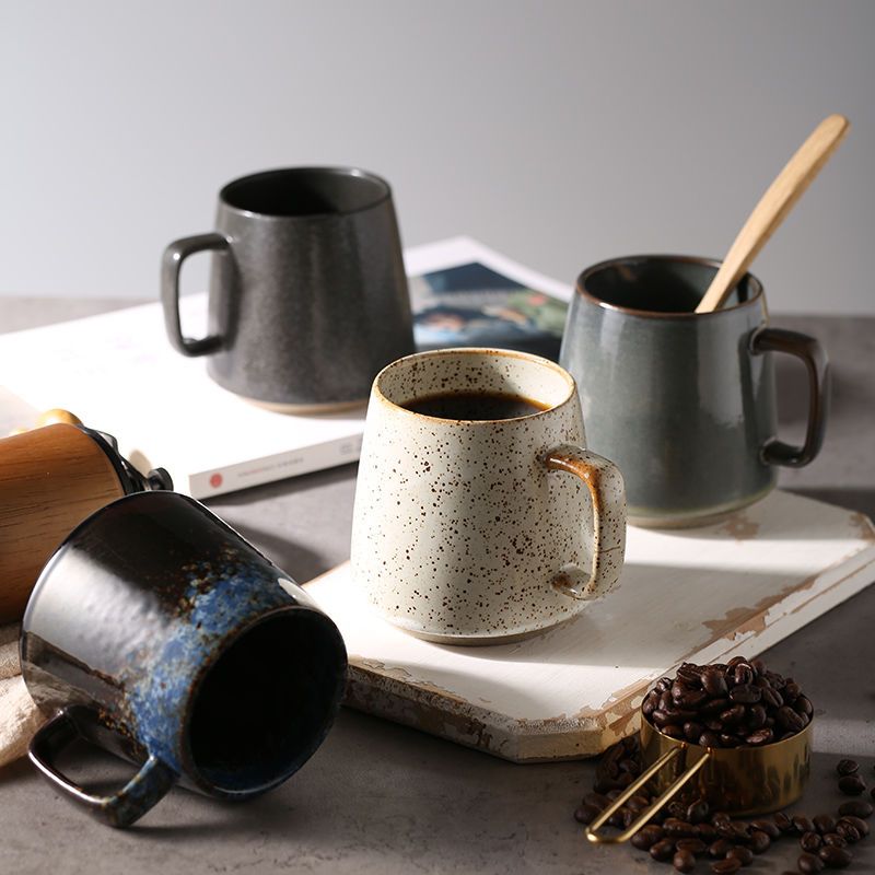 复古陶瓷马克杯日式咖啡杯碟套装杯子ins高颜值高档咖啡下午茶杯