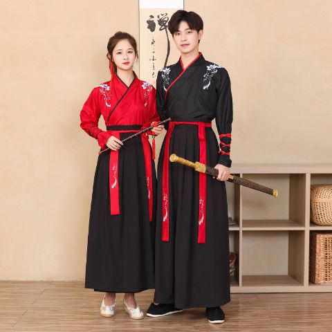 武侠改良古装汉服女男女同款学生班服中国风雪龙吟骁的舞蹈演出服