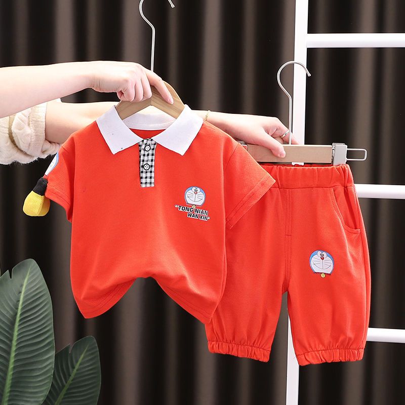 男童夏装短袖套装2022新款洋气男孩宝宝衣服潮儿童休闲可爱两件套