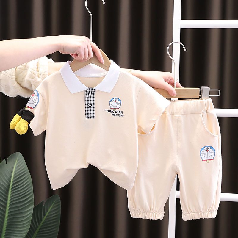 男童夏装短袖套装2022新款洋气男孩宝宝衣服潮儿童休闲可爱两件套