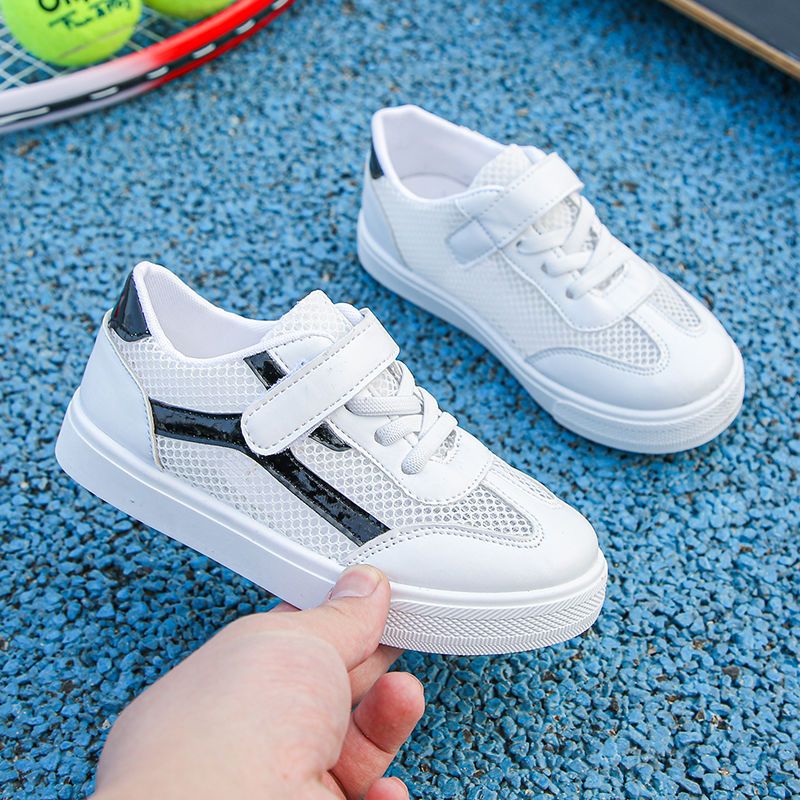 学校活动指定小白鞋夏季儿童网面板鞋男童透气单鞋女童跑步运动鞋