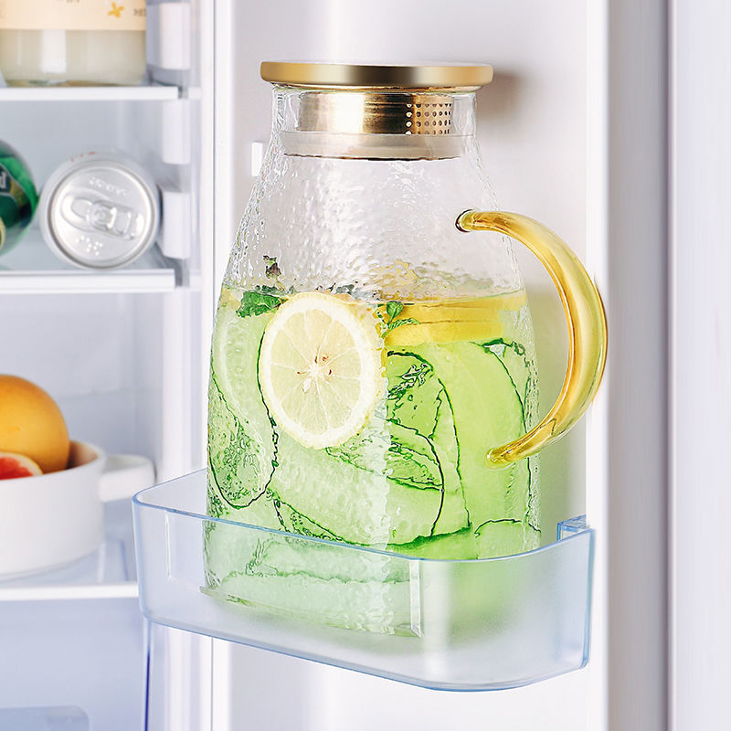 冰箱冷水壶专用玻璃家用凉水壶耐高温大容量耐热防爆凉水杯套装