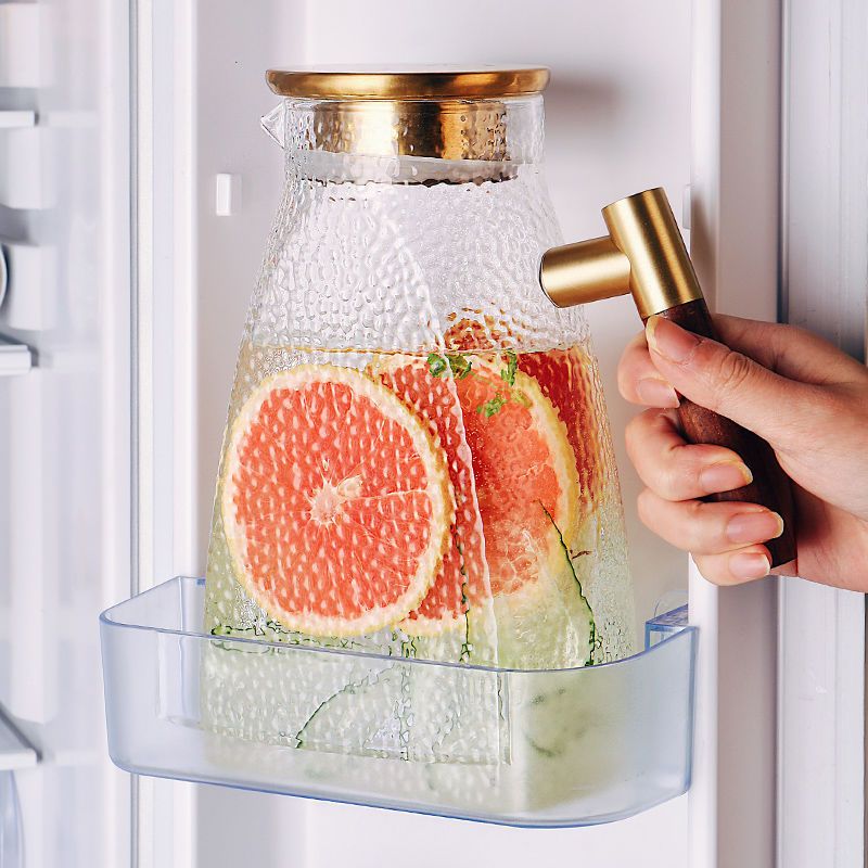 冰箱冷水壶专用玻璃家用凉水壶耐高温大容量耐热防爆凉水杯套装