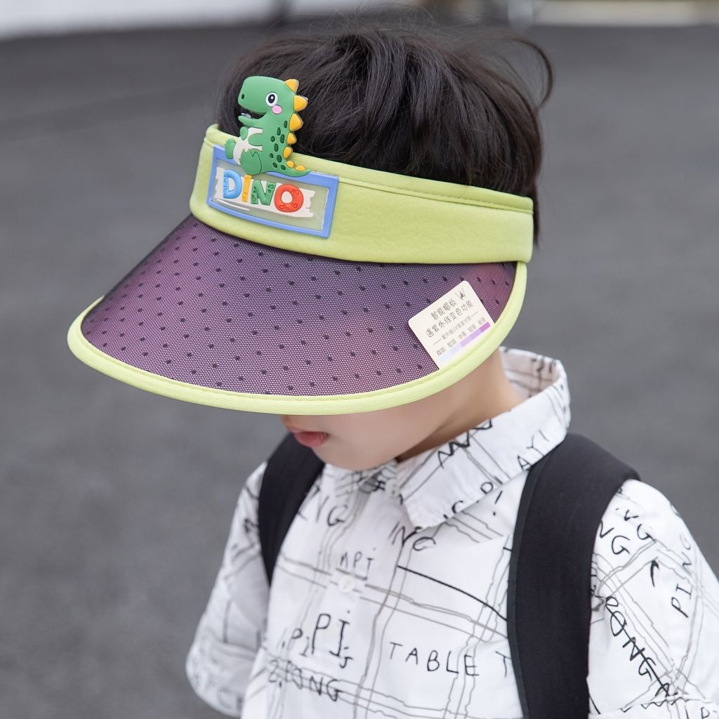 165879-儿童防紫外线遮阳帽夏季男孩帅气可爱女孩时尚公主风卡通空顶帽子-详情图