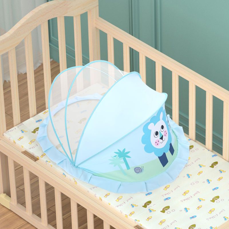 Baby foldable mosquito net children's bed mosquito mask newborn yurt installation free baby Universal Printing sunshade
