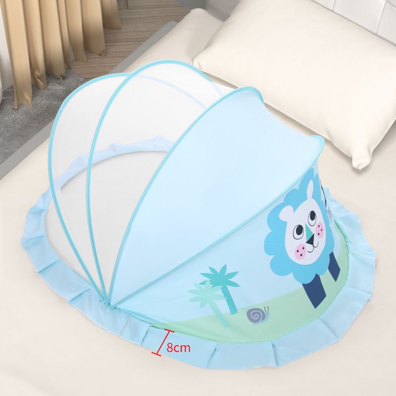 Baby foldable mosquito net children's bed mosquito mask newborn yurt installation free baby Universal Printing sunshade