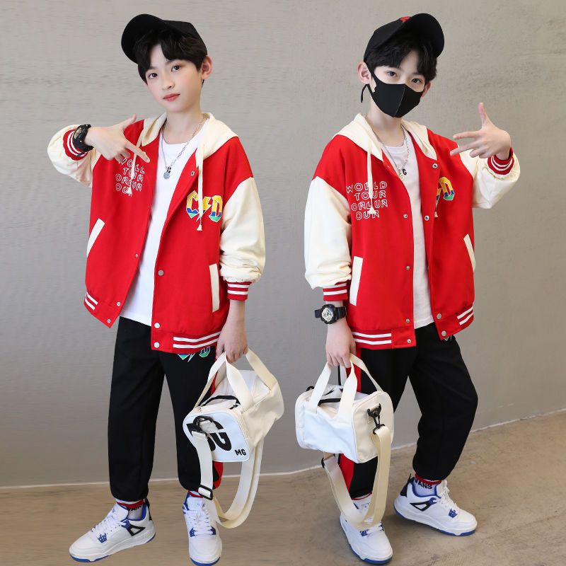 男童棒球服套装新款儿童装中大童春款韩版洋气男孩两件套潮