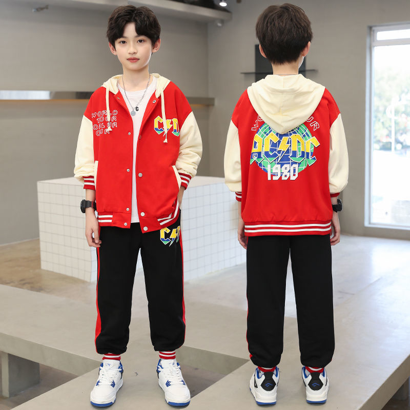 男童棒球服套装新款儿童装中大童春款韩版洋气男孩两件套潮