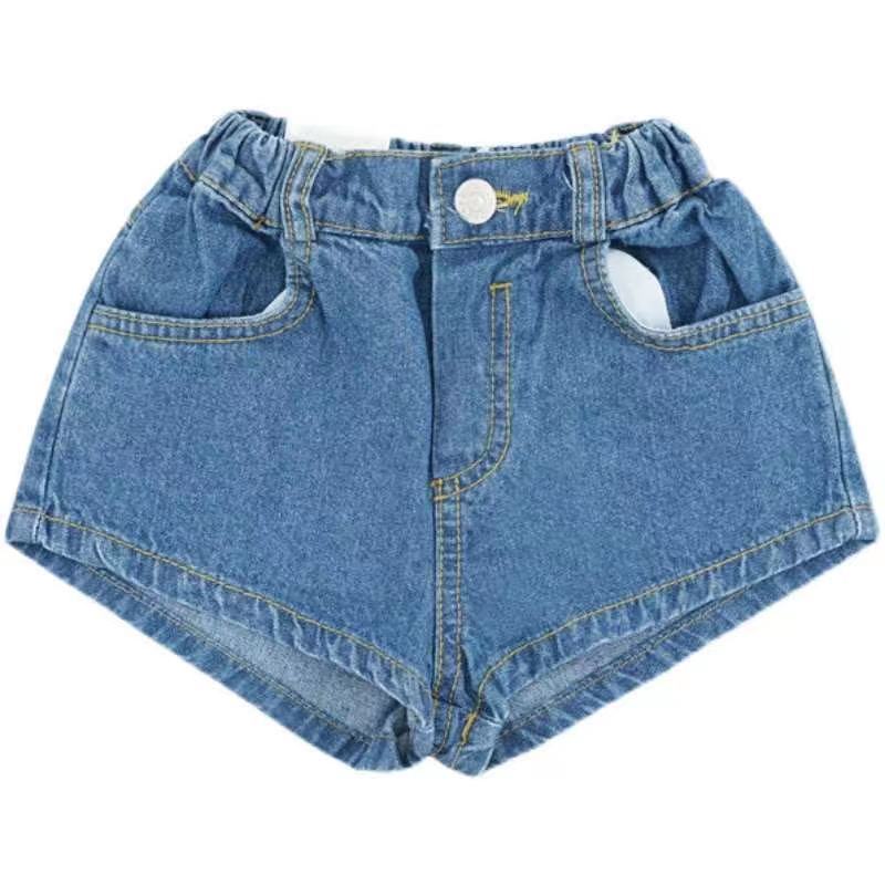 Girls' clothing children's denim shorts 2023 summer boys and girls fashionable and versatile soft and comfortable casual shorts
