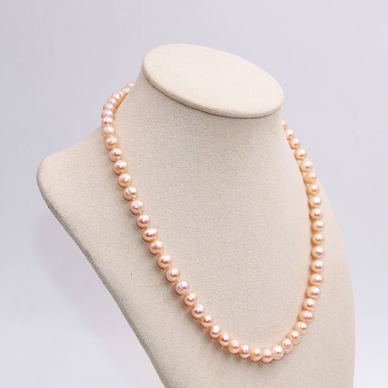 珍百丽天然淡水异形螺纹珍珠项链女饰品串珠气质高级感送妈妈婆婆