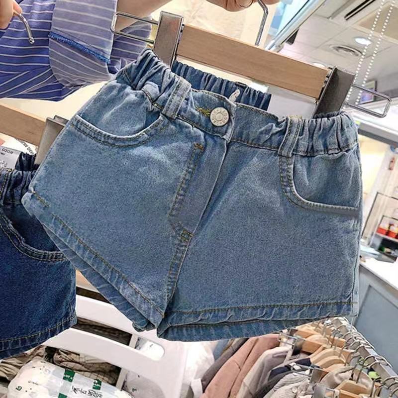 Girls' clothing children's denim shorts 2023 summer boys and girls fashionable and versatile soft and comfortable casual shorts
