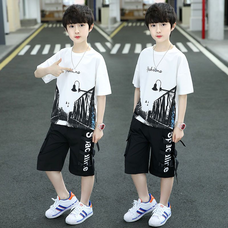 儿童装男童夏装套装2023新款中大童男孩夏季韩版洋气短袖衣服
