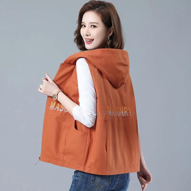 Spring and Autumn Short Vest Women's  New Loose Casual Vest Middle-aged Mother Wears Vest Outerwear