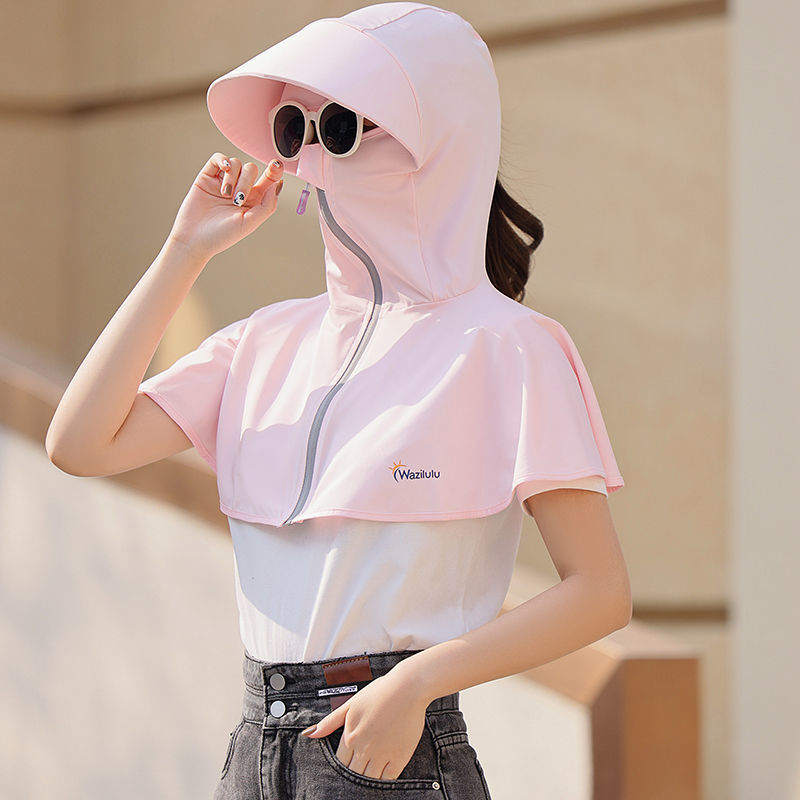 Sunscreen mask female cover face anti-ultraviolet full face neck neck protection cycling sun hat summer big brim sun hat