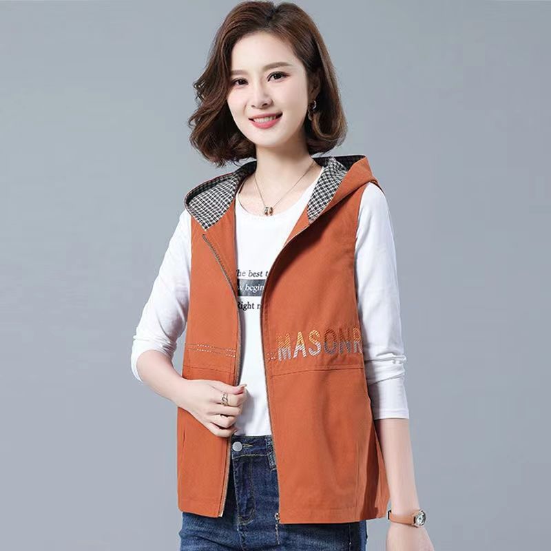Spring and Autumn Short Vest Women's  New Loose Casual Vest Middle-aged Mother Wears Vest Outerwear