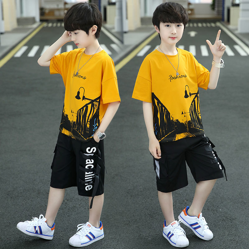 儿童装男童夏装套装2023新款中大童男孩夏季韩版洋气短袖衣服