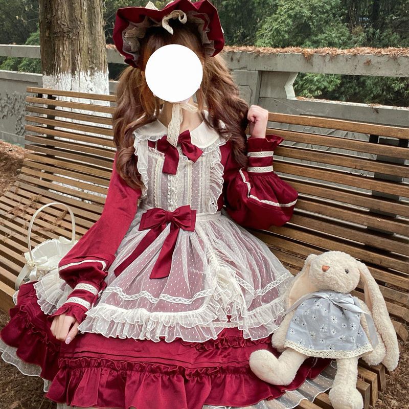 【ねこ　※プロフ一読お願いします】ロリータドレス　Sサイズ Qoo10] ロリータ ドレス 可愛い 長袖 op ワ