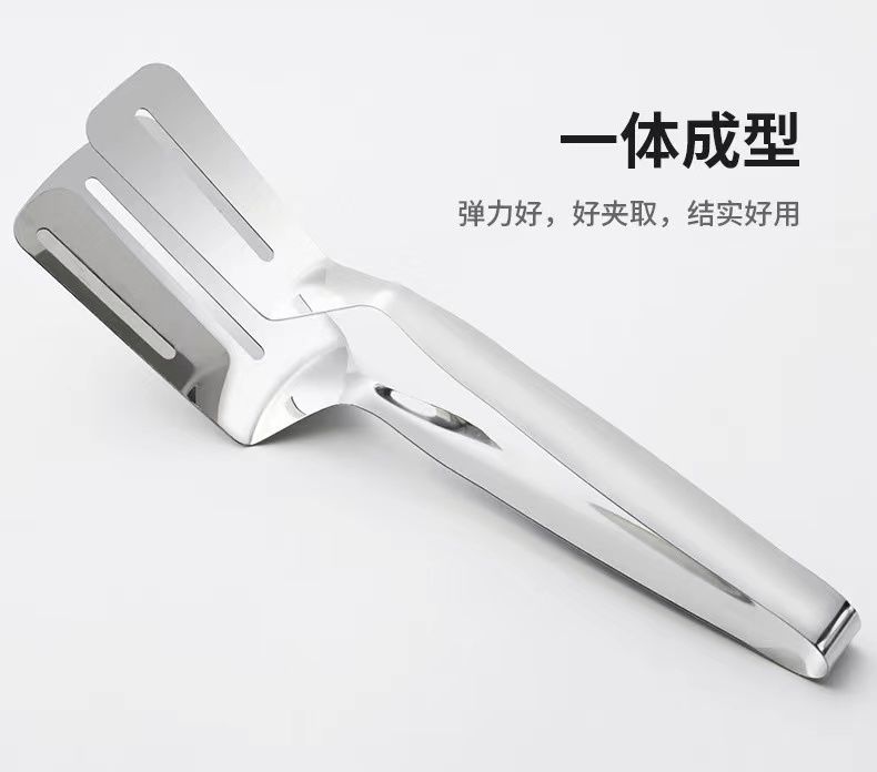 304不锈钢煎鱼防烫夹子翻鱼铲炸鱼神器不粘夹铲牛排家用厨房煎铲