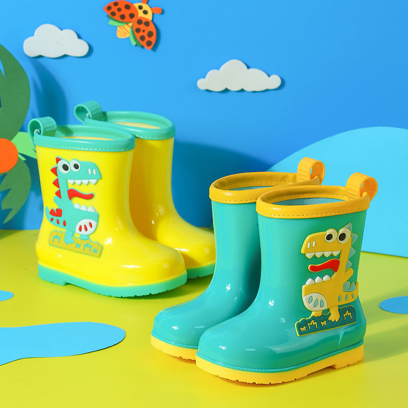 儿童雨鞋男童水鞋防滑防水胶鞋中大童宝宝雨靴小童恐龙小女孩水靴