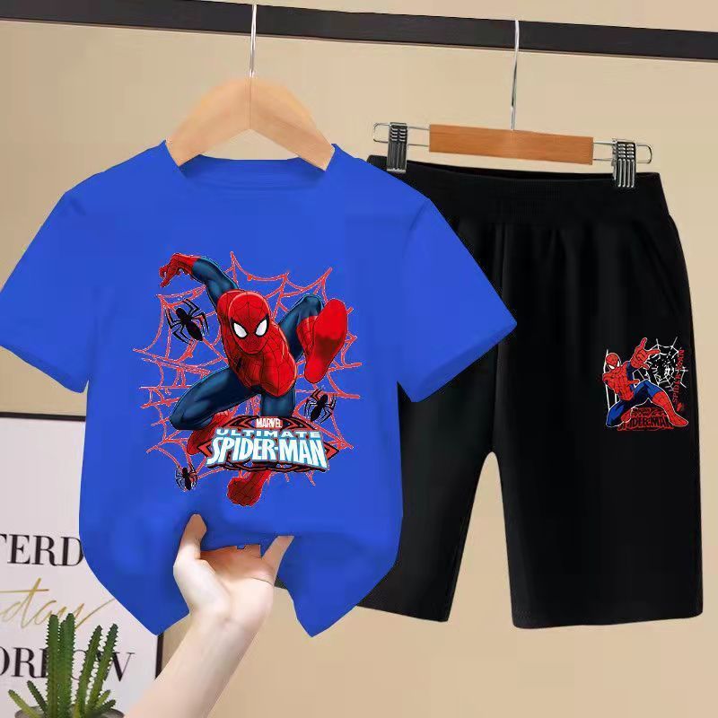 Children's wear boys' short sleeve set  summer wear new breathable spider man Altman handsome fashion cartoon two-piece set