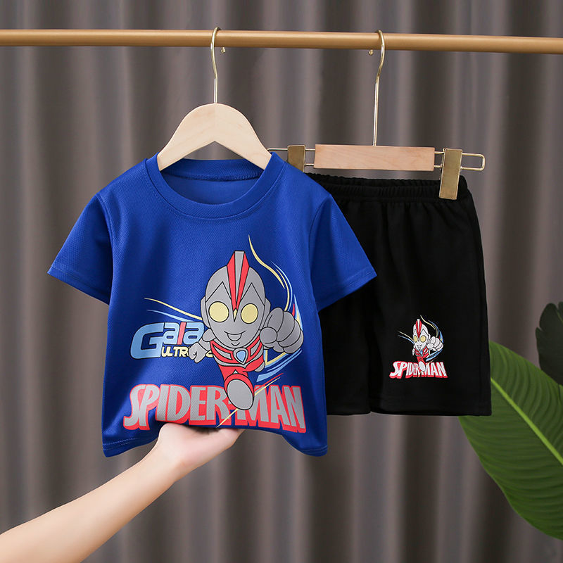 Children's wear boys' short sleeve set  summer wear new breathable spider man Altman handsome fashion cartoon two-piece set