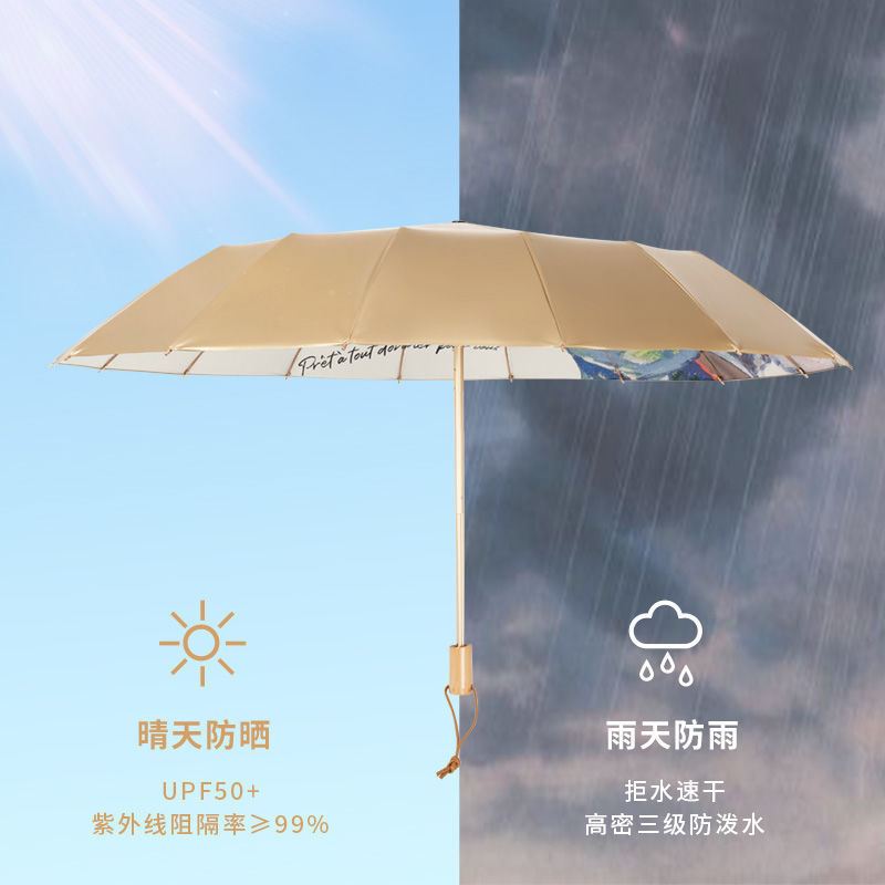雨伞结实耐用加固晴雨两用女高级感太阳伞防晒防紫外线加厚防暴雨