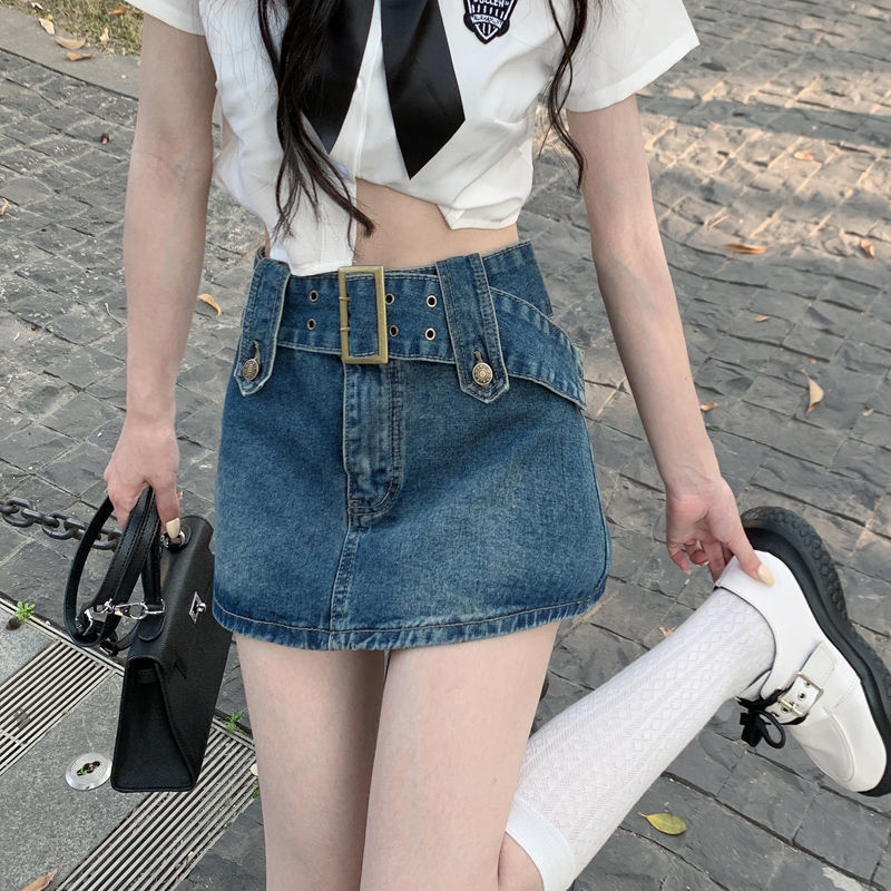 超短裙包臀裙褲大碼牛仔半身裙女夏季新款復古高腰辣妹裙子
