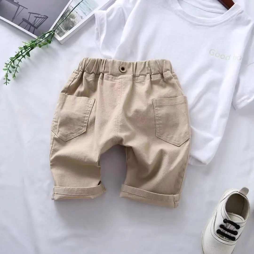 Boys' shorts summer loose thin children's baby Capris foreign style handsome Korean overalls trend